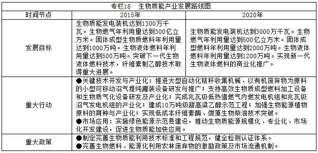 專欄18  生物質(zhì)能產(chǎn)業(yè)發(fā)展路線圖