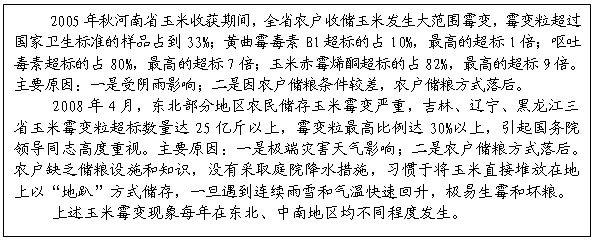 專欄1：部分省份農(nóng)戶儲糧霉變案例 