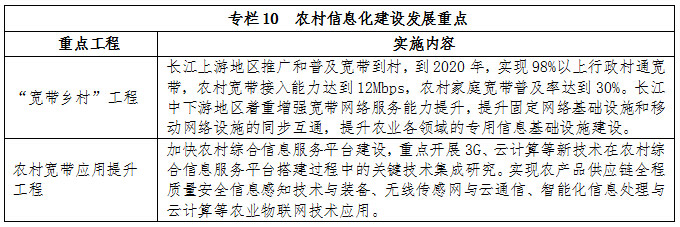 專欄10  農(nóng)村信息化建設(shè)發(fā)展重點