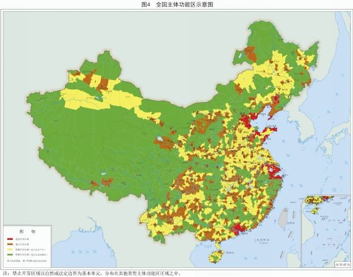 全國主體功能區(qū)示意圖